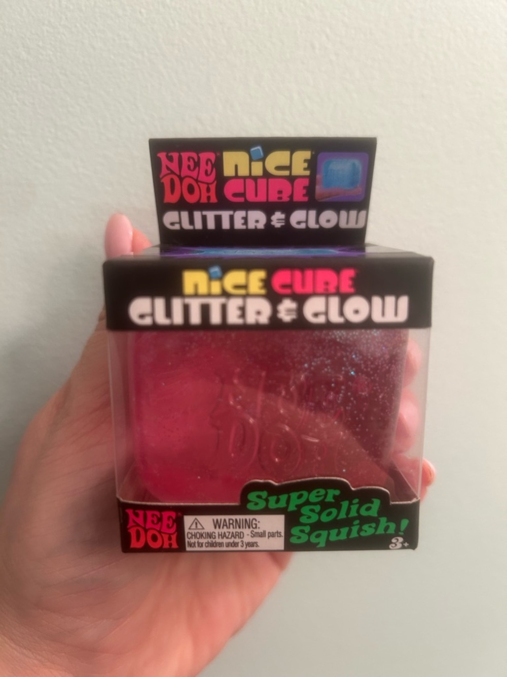 Nice Cube Glitter & Glow Pink Kids Squishy Toy needoh pink NEW